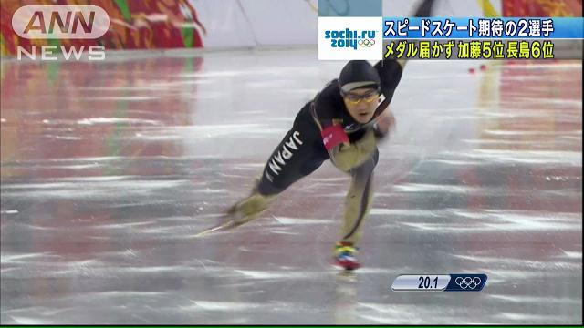 【五輪】男子スピードスケート　加藤5位　長島6位