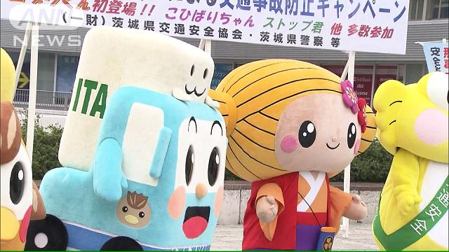 ゆるキャラが水戸市に集合　交通安全訴える