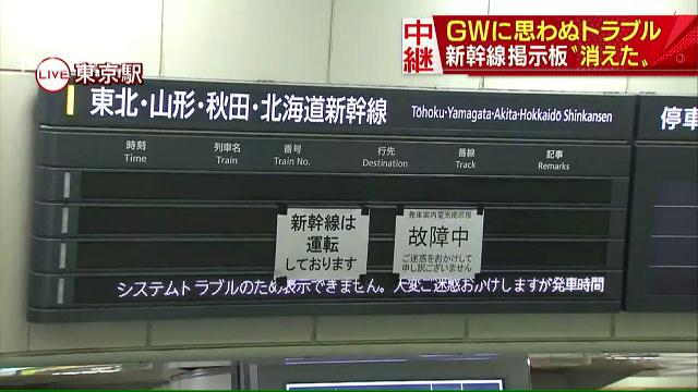 新幹線 電光掲示板 は真っ暗に 乗客への対応は テレ朝news テレビ朝日のニュースサイト