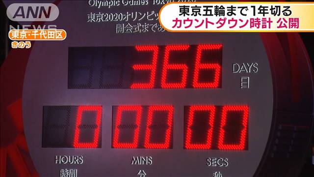 開会式まで1年を切る カウントダウン時計公開 テレ朝news テレビ朝日のニュースサイト