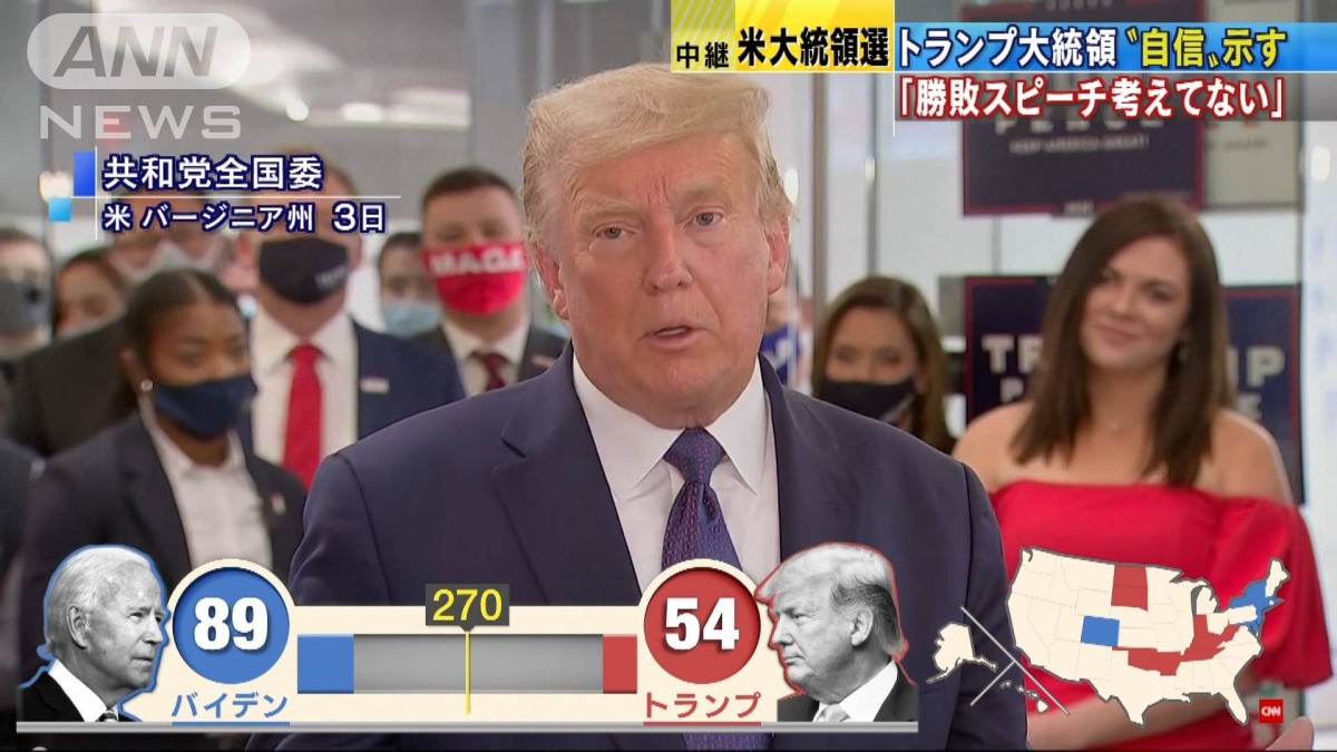 トランプ氏“自信”示す「勝敗スピーチ考えてない」