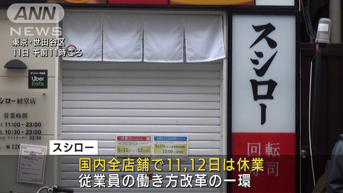 スシロー 休業