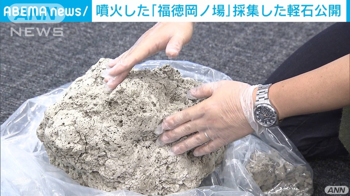 噴火した海底火山「福徳岡ノ場」 採集した軽石公開
