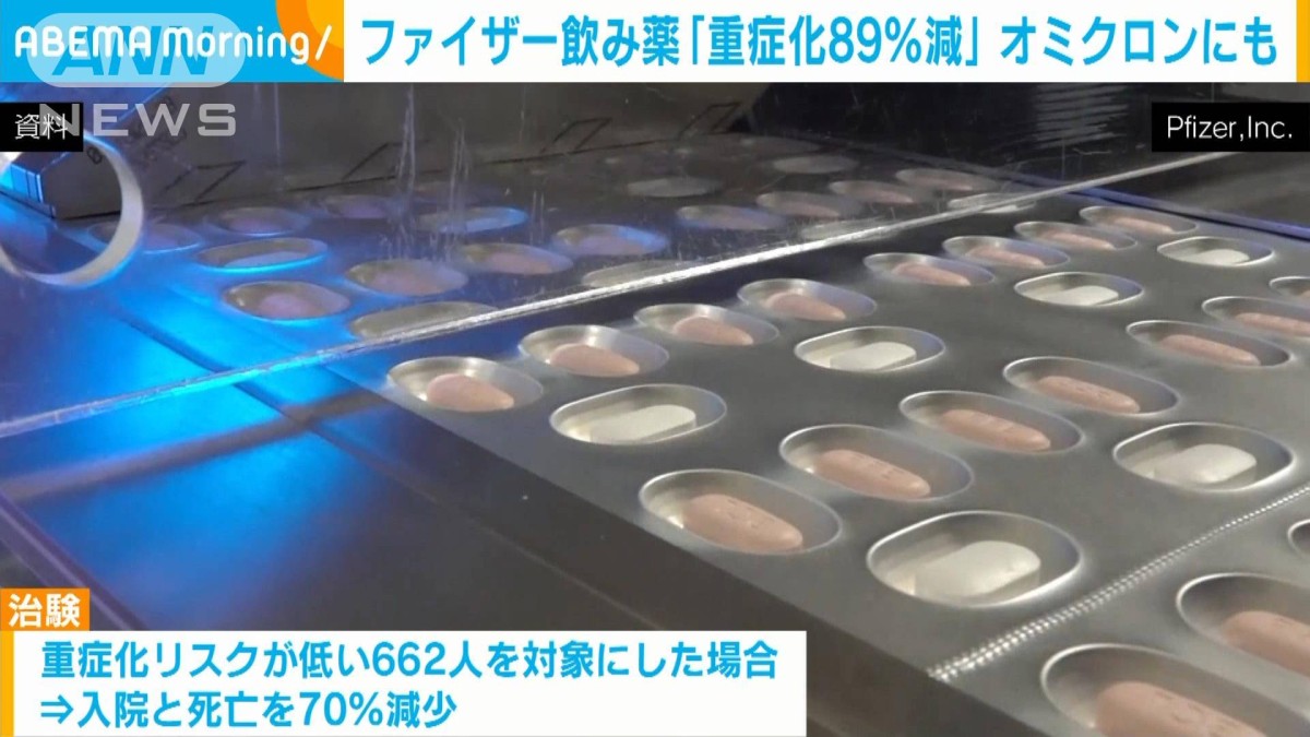 ファイザー飲み薬「重症化89％減」オミクロンにも…