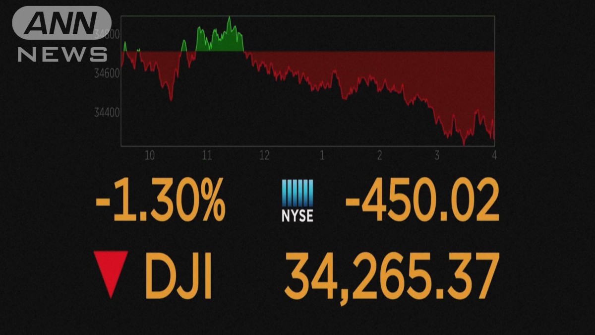 巣ごもり需要株が変調　ダウ2000ドル超の下げ