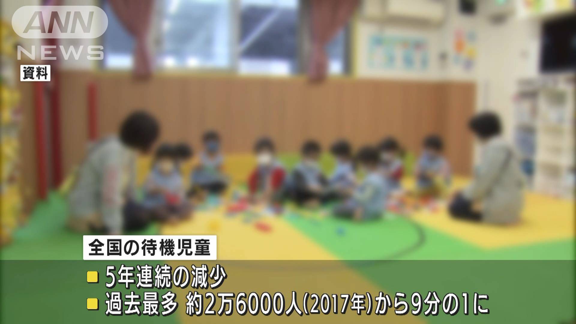 待機児童2944人 過去最少を更新
