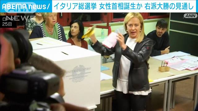 イタリア総選挙 中道右派連合が大勝の見通し 初の女性首相誕生か