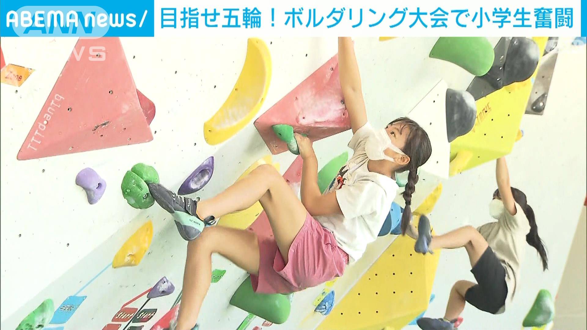 目指せ五輪!ボルダリング大会で小学生奮闘