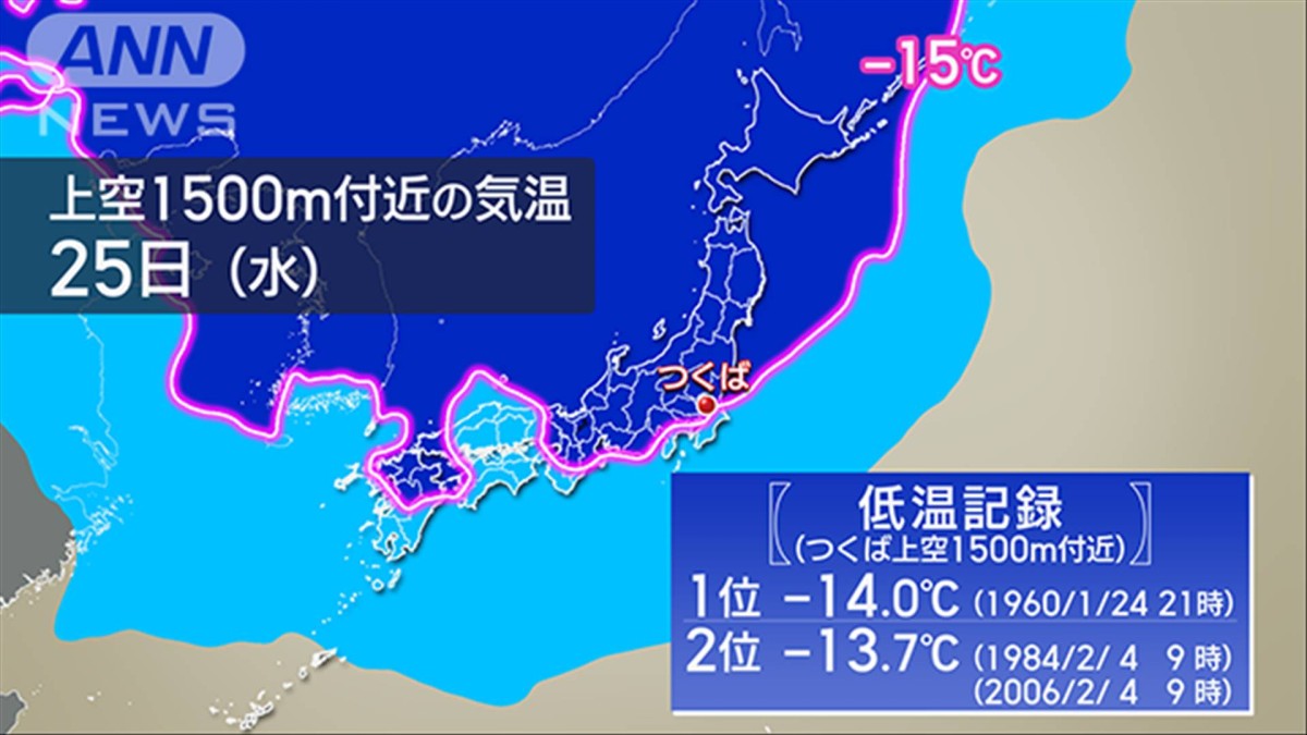 予報士のつぶやき　関東で数十年に一度の寒さか