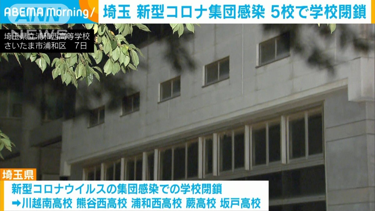 文化祭後にコロナ集団感染発覚　埼玉5つの県立高校が学校閉鎖　感染者は500人以上