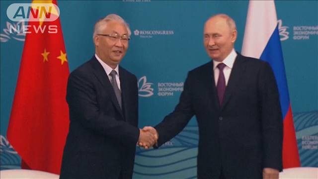 ロシア訪問の中国高官がプーチン大統領と面会　習近平主席のメッセージ伝える