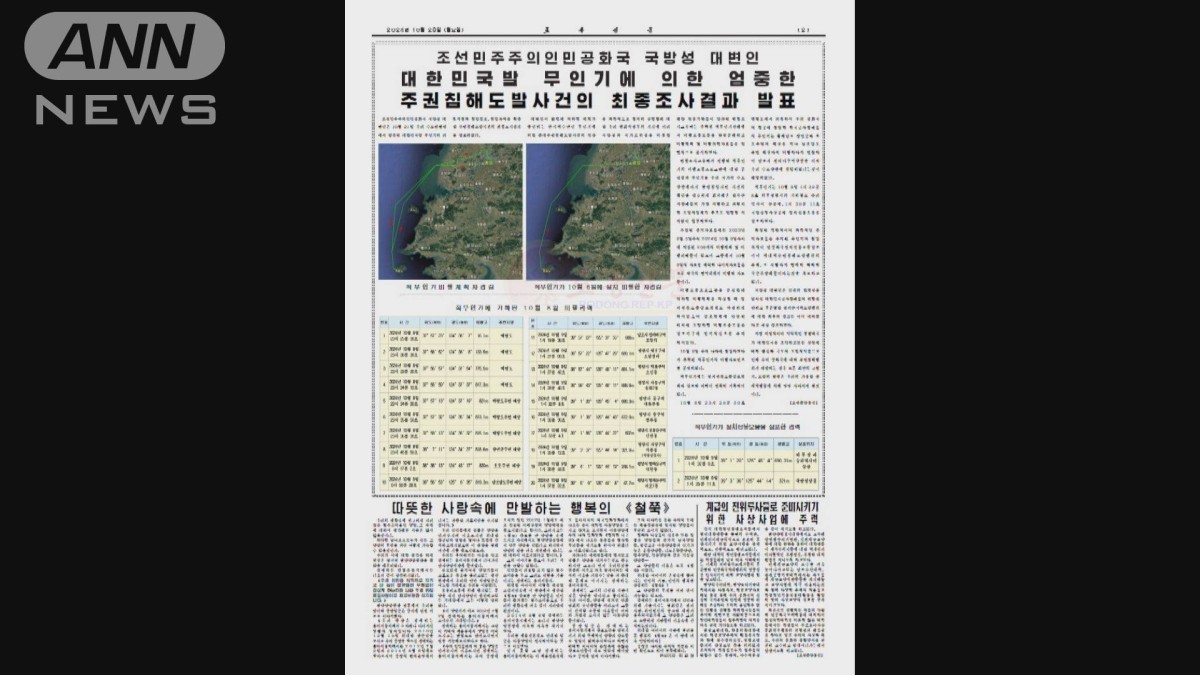 北朝鮮国防省　平壌墜落の無人機「韓国軍のもの」　回収した機体の分析結果を発表