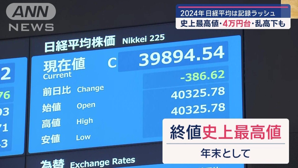 2024年日経平均は記録ラッシュ　株価・物価高… 巳年の2025年どうなる？