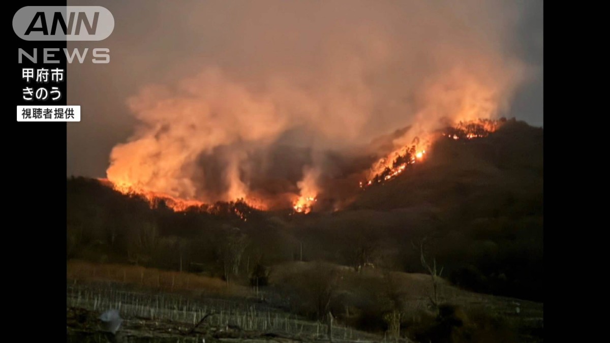 山火事3日目 鎮火めど立たず 山梨