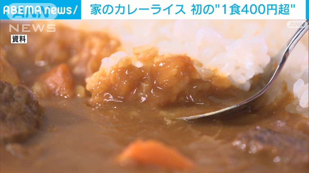 家で作るカレーライス 1食あたり初の400円超