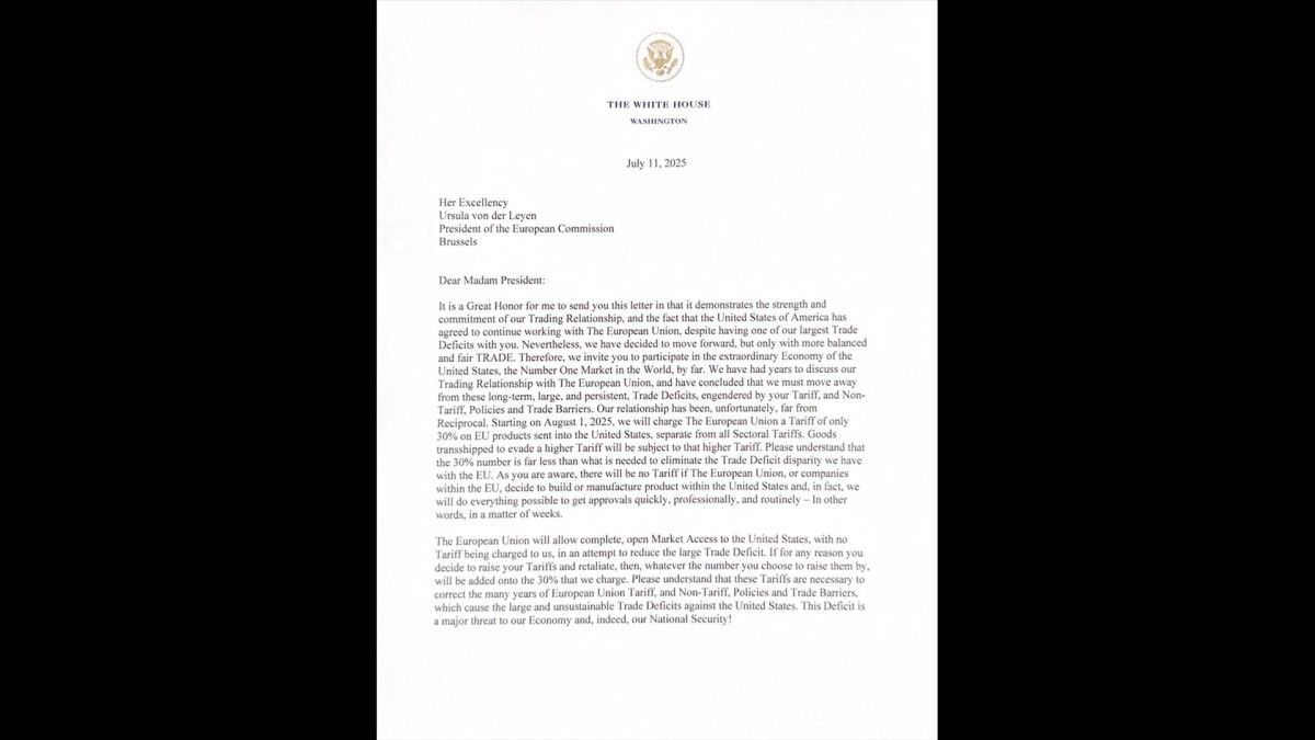 トランプ氏　EU・メキシコに30％の関税　SNSに書簡を公表　8月1日から発動と揺さぶり