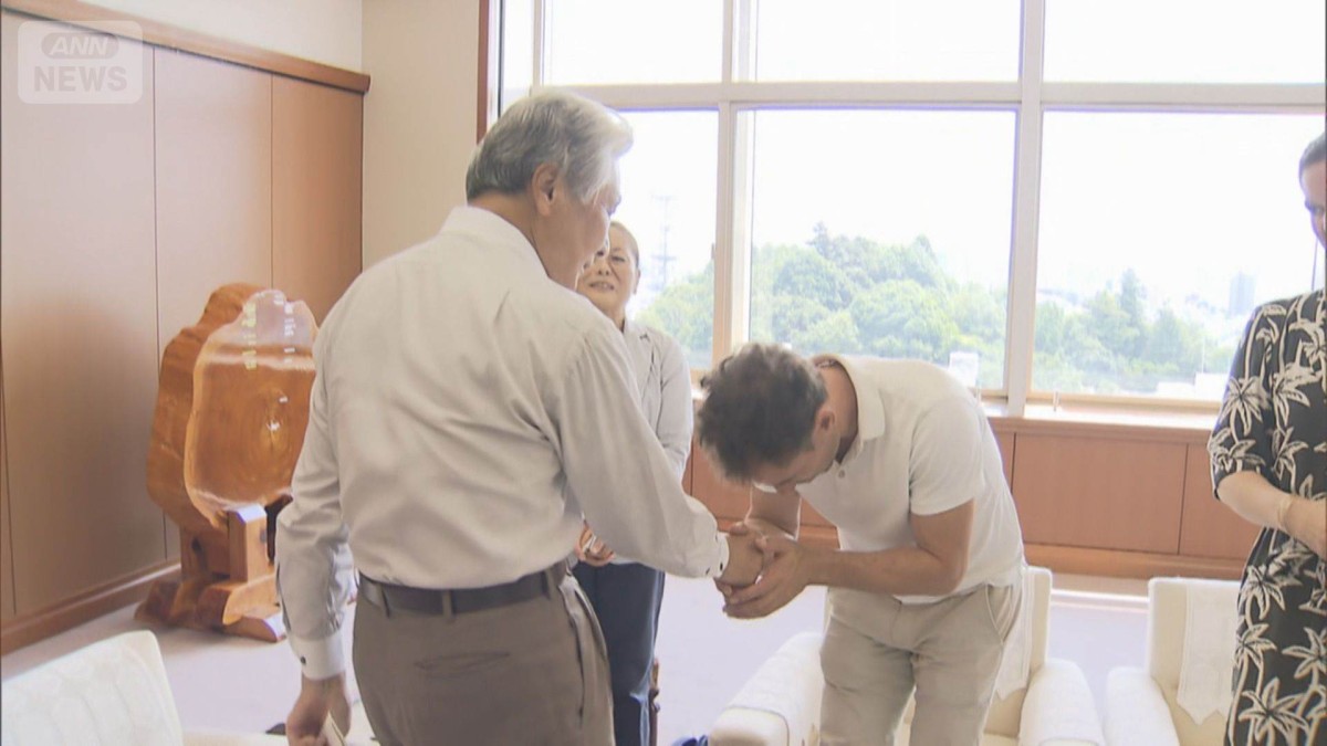 行方不明の仏人女性兄が知事に感謝　不明から7年で来日　福田知事と面会