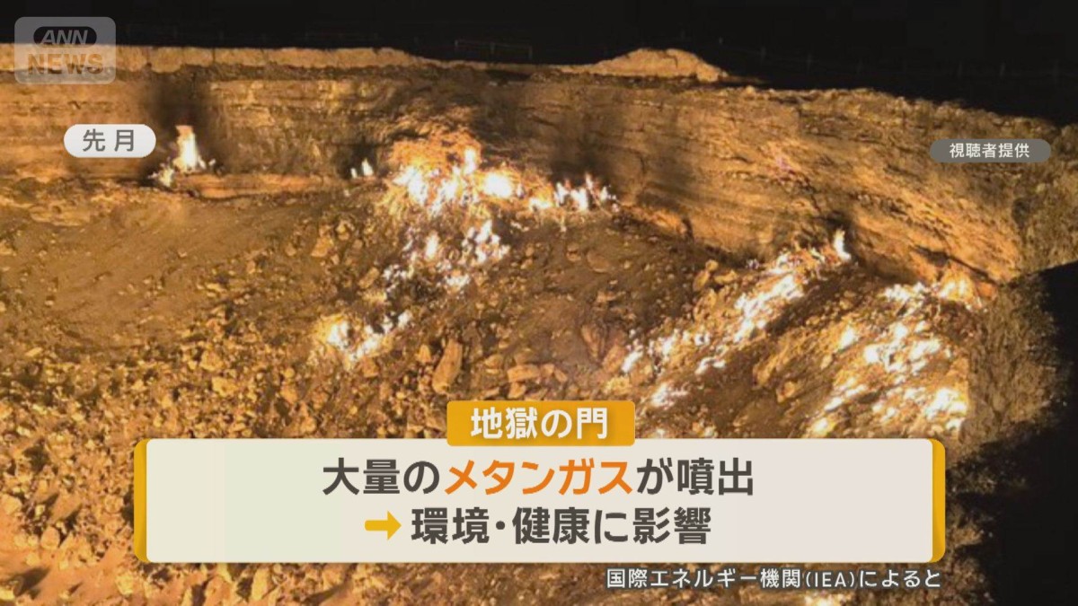 観光名所「地獄の門」の炎弱まる　温室効果ガス削減で　トルクメニスタン