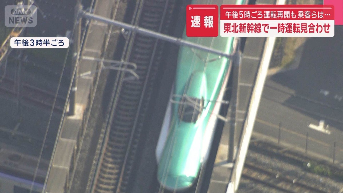 東北新幹線で一時運転見合わせ　午後5時ごろ運転再開も乗客らは…