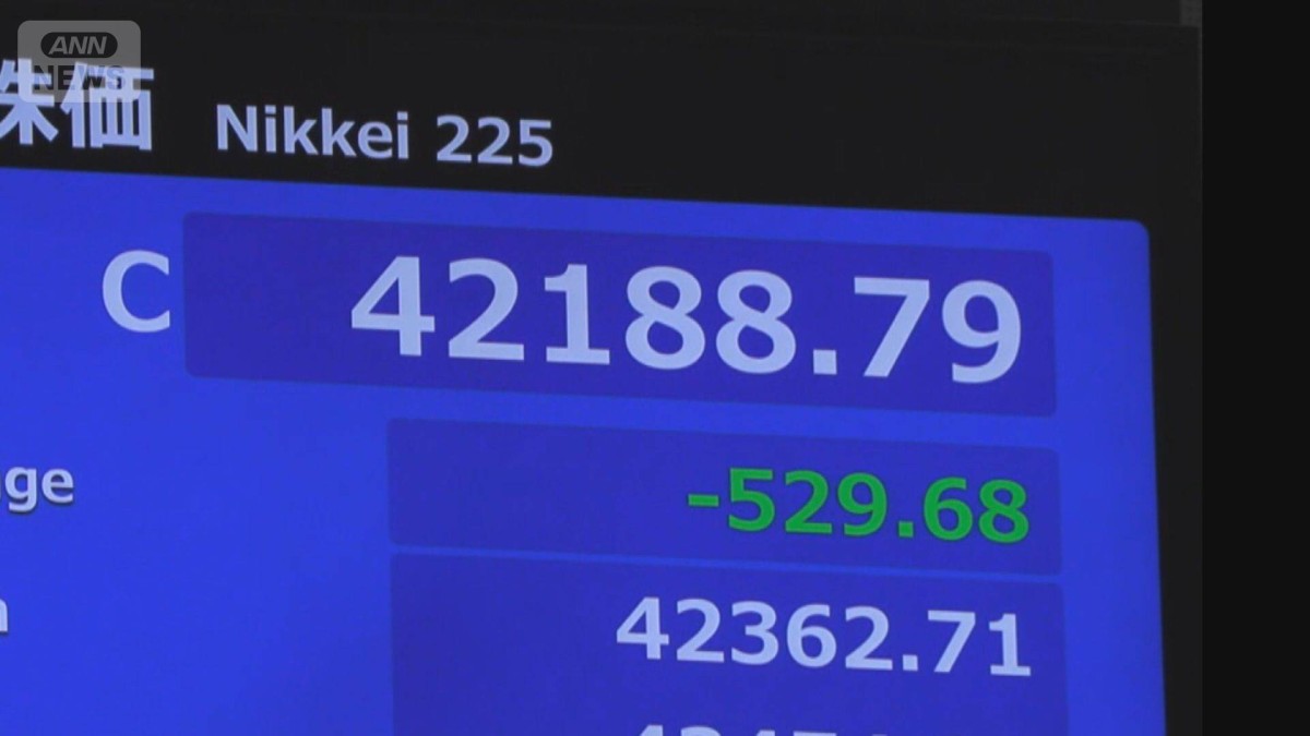 東証終値529円↓　半導体めぐる米中の競争を警戒　株価への影響は一時的か