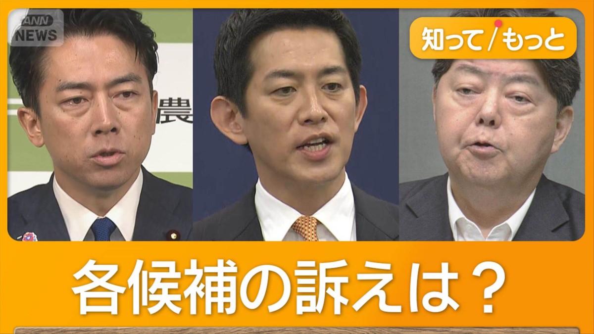 “ポスト石破”出馬ラッシュ 小泉氏・小林氏・林氏が相次ぎ立候補を表明 自民総裁選