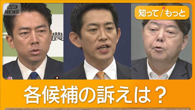 “ポスト石破”出馬ラッシュ　小泉氏・小林氏・林氏が相次ぎ立候補を表明　自民総裁選