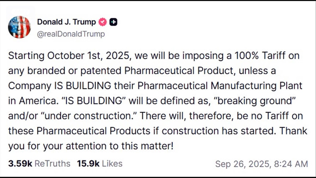 米政権　医薬品に100％追加関税　トランプ大統領「米国内に工場着工なら免除」