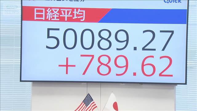 日経平均株価 初の5万円台 今後の高市政権を注視の声も