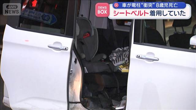車が電柱“衝突”8歳児死亡 シートベルト着用していた