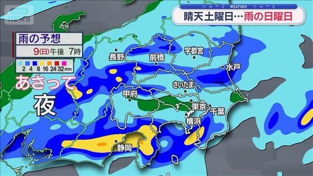 【関東の天気】あす「晴れても気温上がらず」　あさって日曜、朝から夜まで雨
