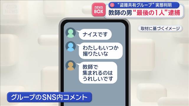 盗撮教師“最後の1人”逮捕　グループ内“やりとり”明らかに