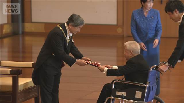 皇居で「秋の叙勲」親授式　高市総理の夫・山本拓氏らが受章
