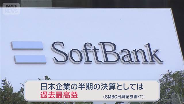 ソフトバンクグループ　過去最高の純利益2.9兆円　日本企業として最高