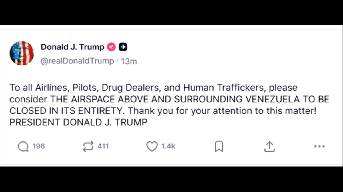 トランプ氏 ベネズエラ上空は「全面閉鎖」 軍事圧力と対話姿勢で反米政権を揺さぶりか