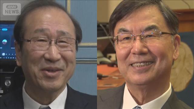 坂口氏と北川氏がストックホルムでカフェの椅子にサイン　ノーベル授賞式前に