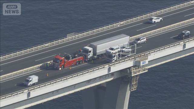 【速報】アクアラインで追突事故相次ぎ2人けが　車線規制実施中