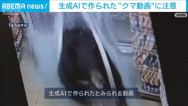 生成AIで作られた“クマ動画”の投稿が急増　専門家「マネしないで」