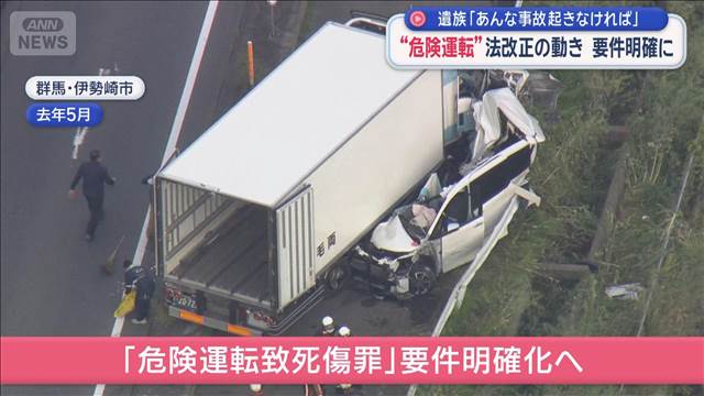 “危険運転”法改正へ 要件明確に 遺族「あんな事故起きなければ」