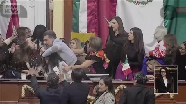 メキシコ市議会で議員が乱闘　「触らないで」市政の透明化めぐり審議中