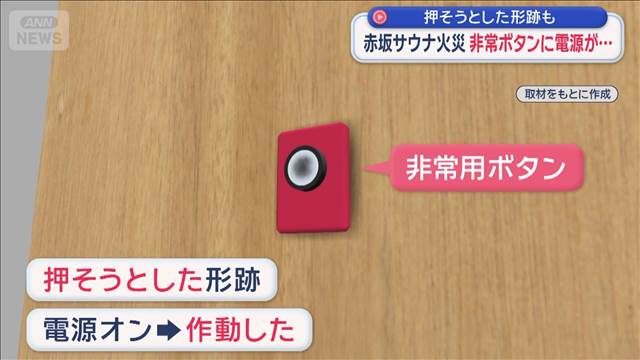押そうとした形跡あった非常ボタン　電源入っていれば作動　赤坂サウナ火災