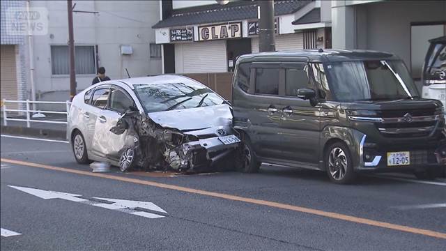 水戸市 8台からむ事故　“追突”起こした車運転の男逮捕