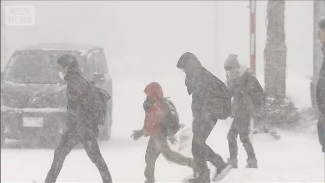 強烈寒気　雪でスリップ事故相次ぐ　長野ではクレーン車など車4台が絡む事故