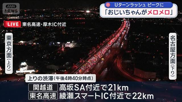 Uターンラッシュ ピークに　高速で最大35キロの渋滞予測も