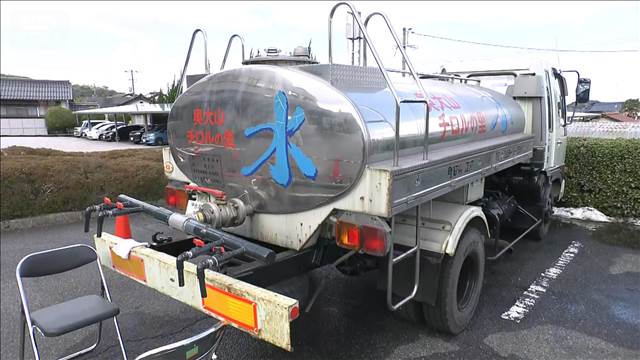 鳥取県では断水で給水車出動　昨夜寝られなかった住民も