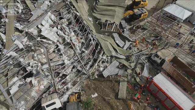 “ごみの山”崩落　3人死亡35人不明　比の廃棄物処理施設　地震と台風で地盤不安定か