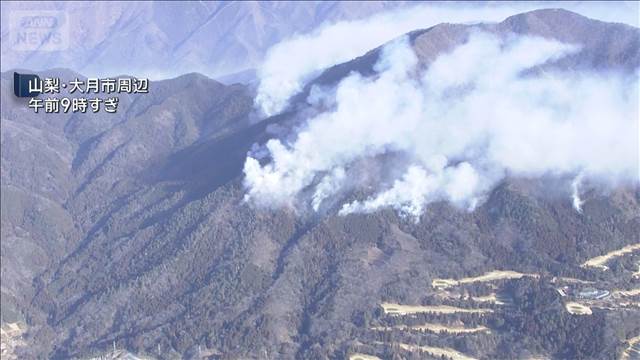 山梨の山火事　発生から8日目も鎮火めど立たず　219ヘクタール焼失　