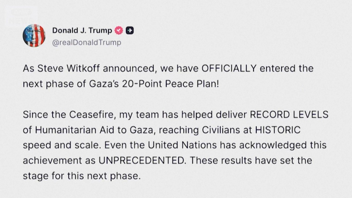 トランプ氏「平和評議会」発足発表　ガザ和平合意「第2段階」の柱　トップにも就任