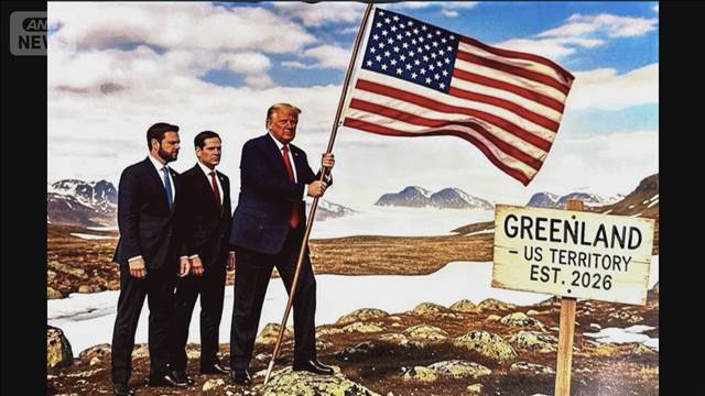 トランプ氏　グリーンランドに米国旗の画像を投稿　仏大統領からのメッセージも公開