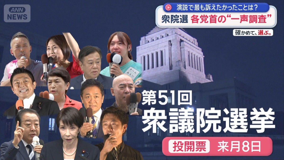 衆院選　各党首の“一声調査”　演説で最も訴えたかったことは？