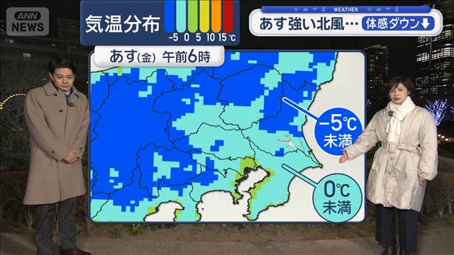 【関東の天気】寒波影響　きょう関東の平地で雪　あす強い北風…体感ダウン